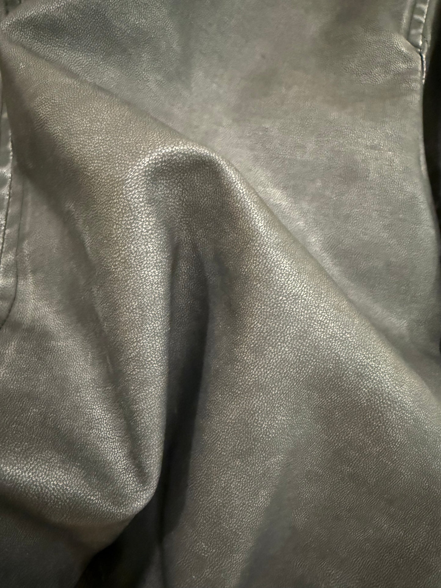 woman's charcoal leather jacket
